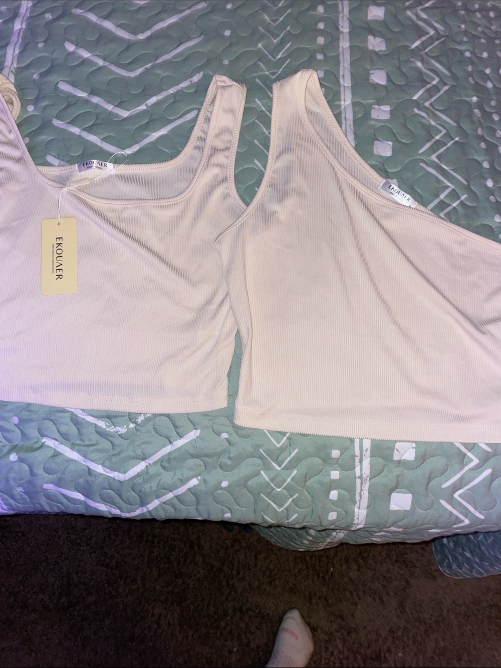 Ivory Ribbed Tank Top - Women